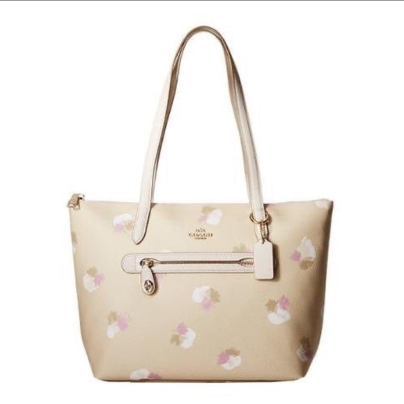 Coach Floral Brentwood Taylor Leather Tote Purse - Picture 1 of 10